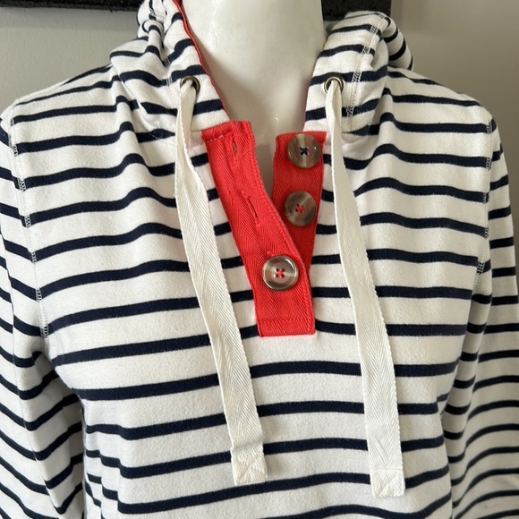 Boden Casual Hoodie Navy White Stripe Sz 6 - Picture 2 of 11